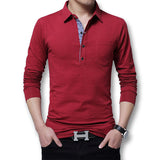 Icpans Polo Shirt Men Long Sleeve 2018 Casual Cotton Fashion Polo Shirt Men Big Size 5xl 4XL Slim White BlackTee Tops