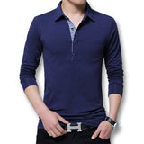 Icpans Polo Shirt Men Long Sleeve 2018 Casual Cotton Fashion Polo Shirt Men Big Size 5xl 4XL Slim White BlackTee Tops